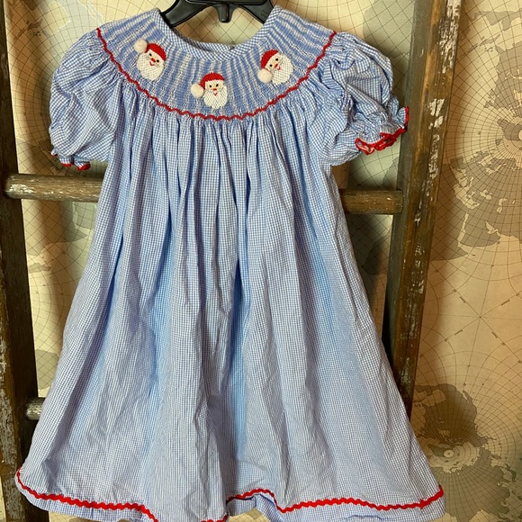 santa smocked dress